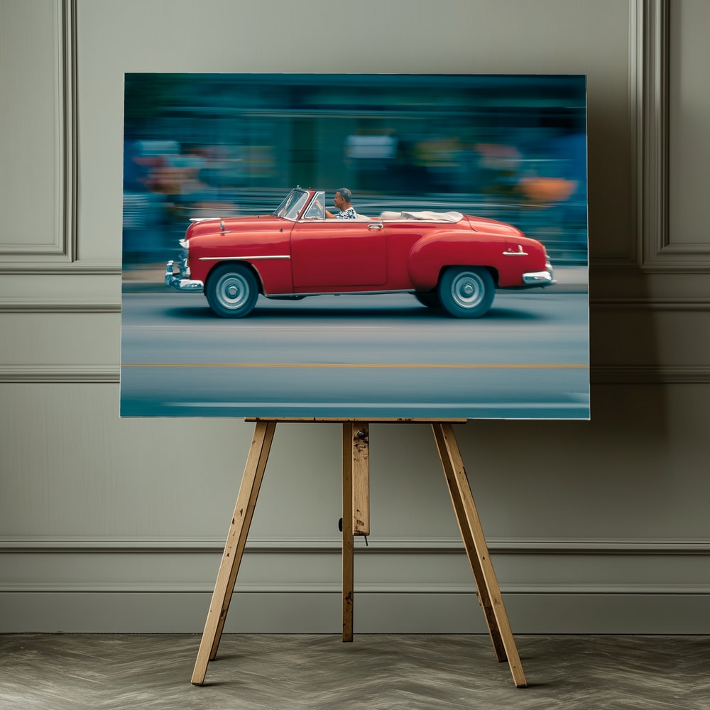 Red Classic Car Motion