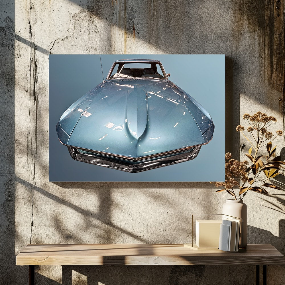 Sleek Blue Classic Car