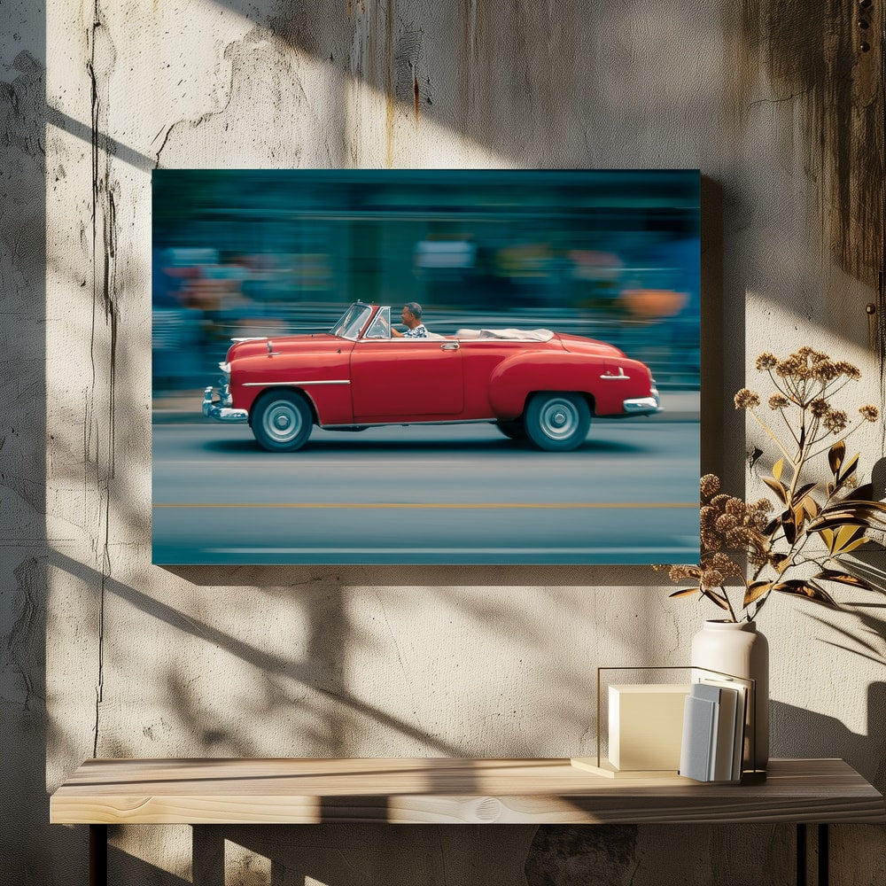 Red Classic Car Motion