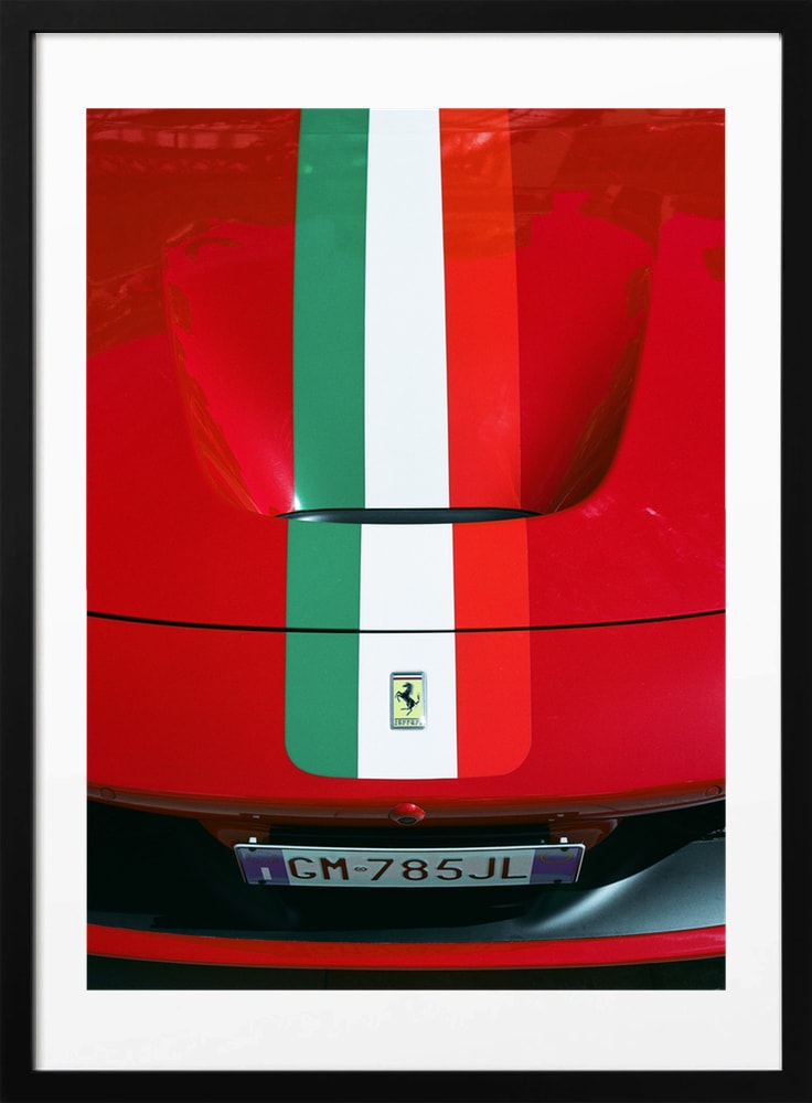 Red Sportscar Racing Stripes