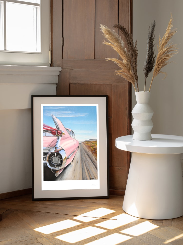 Pink Car Open Road