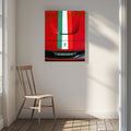 Red Sportscar Racing Stripes