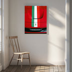 Red Sportscar Racing Stripes