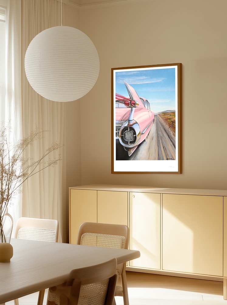 Pink Car Open Road