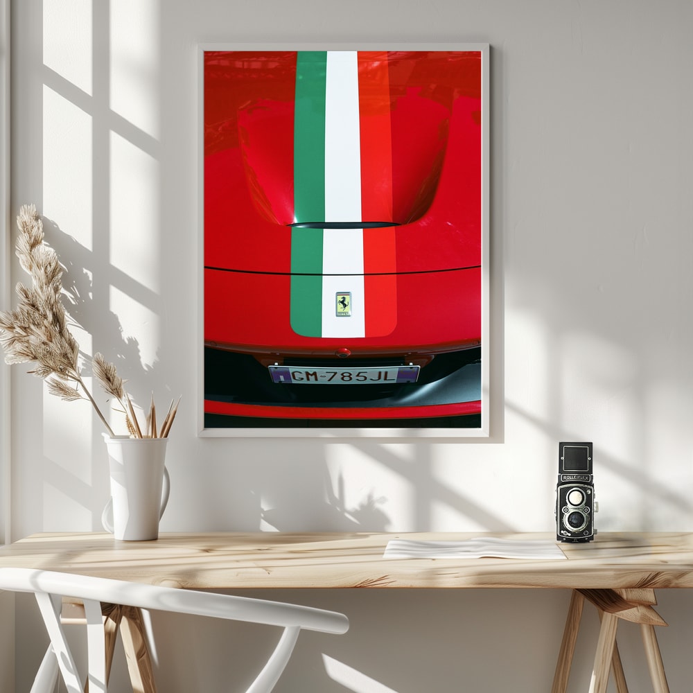 Red Sportscar Racing Stripes