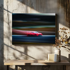 Speeding Red Race Car
