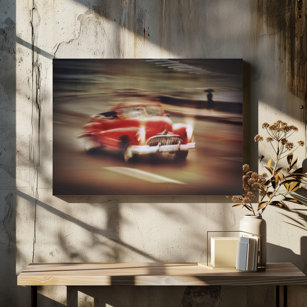 Classic Red Car Motion
