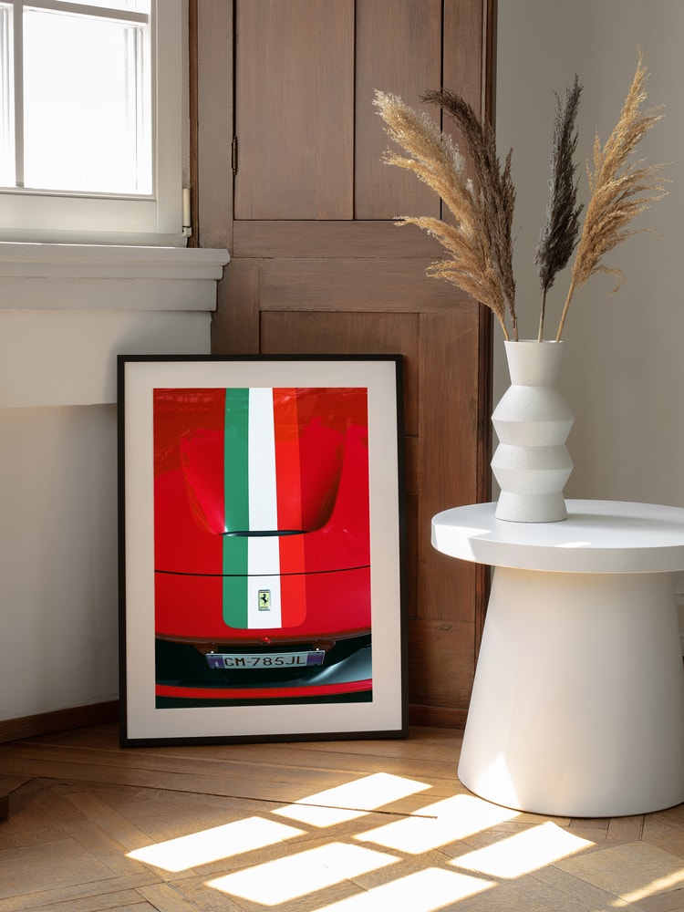 Red Sportscar Racing Stripes