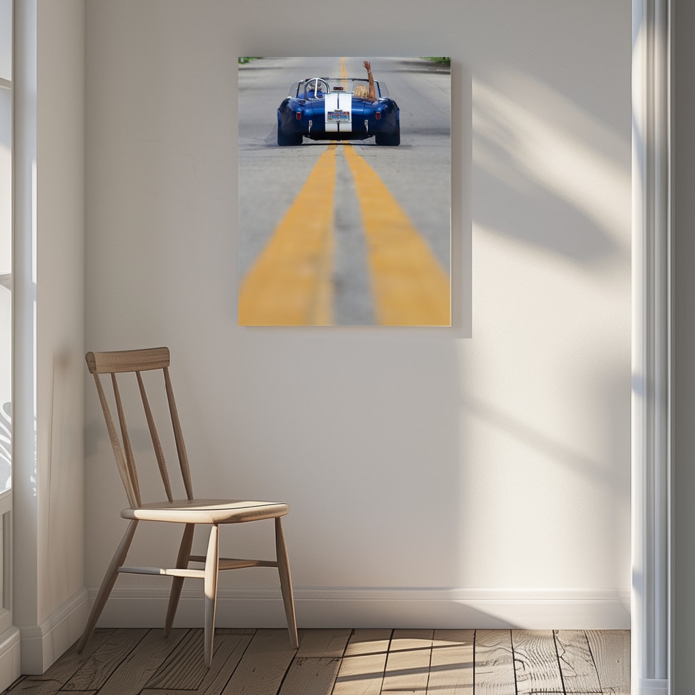 Blue Roadster Waving Drive