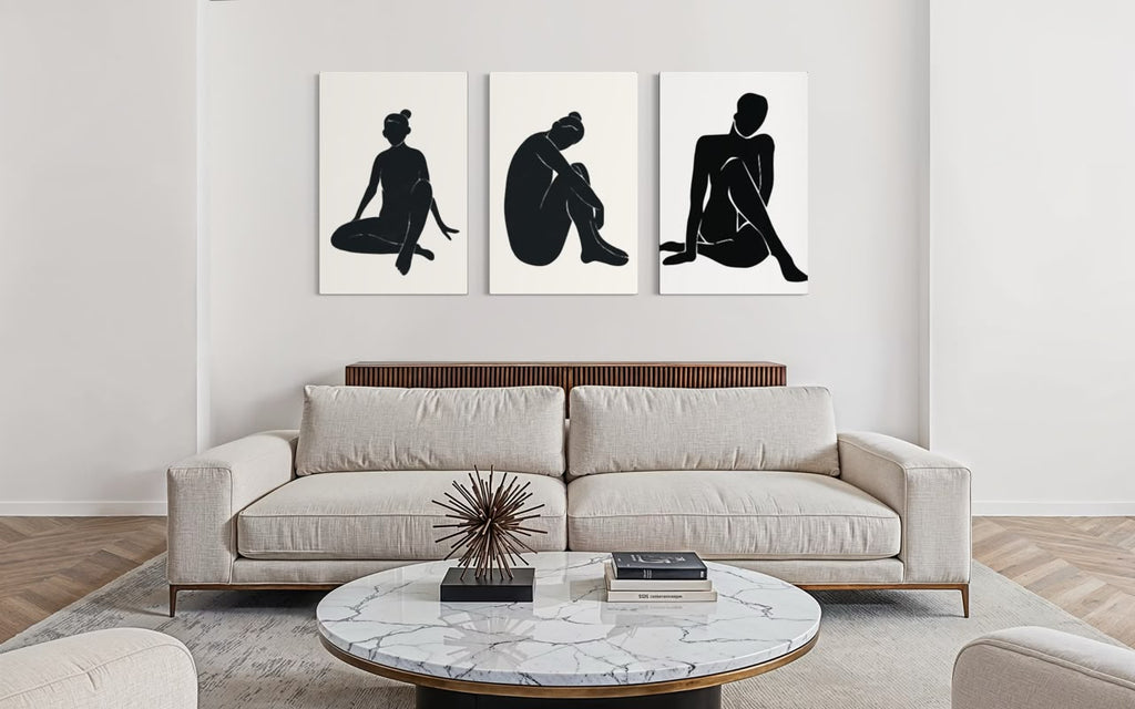 Figuras en Tinta · Trío — marco Canvas