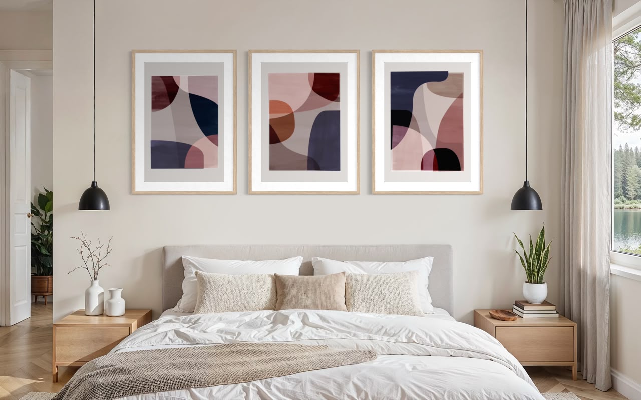 Formas y Color · Trío — marco madera