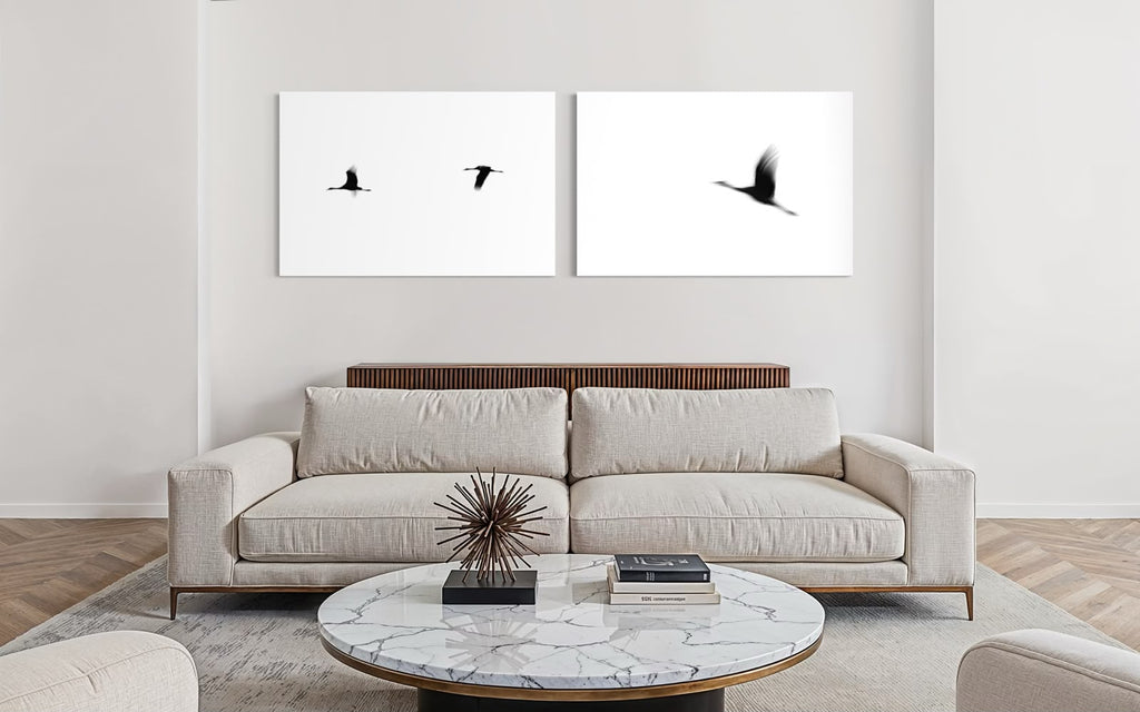 Vuelo de Grullas · Dúo — marco Canvas