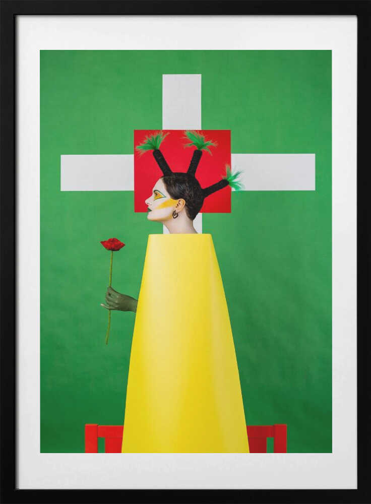 Vibrant Geometric Portrait, arte de Photographer con marco