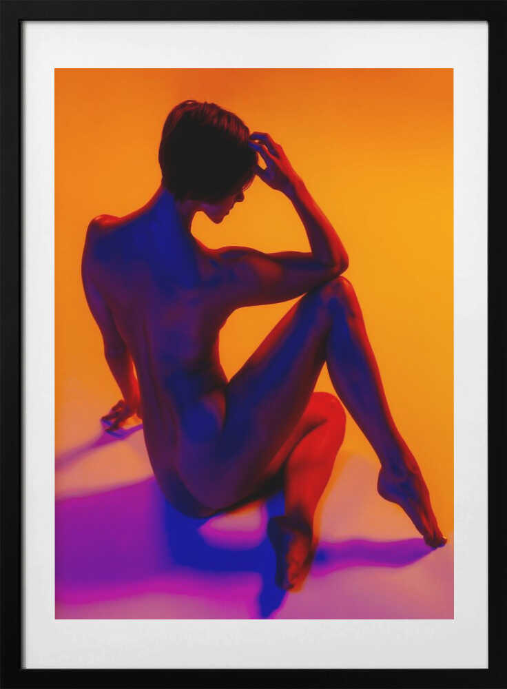 Orange Blue Nude, arte de CEBImagery con marco