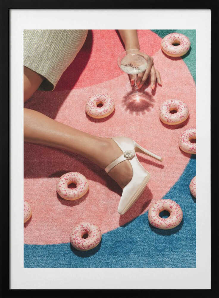 Pink Donuts Glamour, arte de Pictufy Studio III con marco