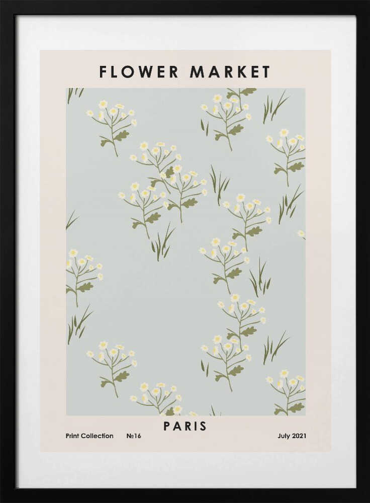 Flower Market Paris, arte de NKTN con marco