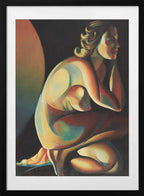Vibrant Nude Figure, arte de Corné Akkers con marco