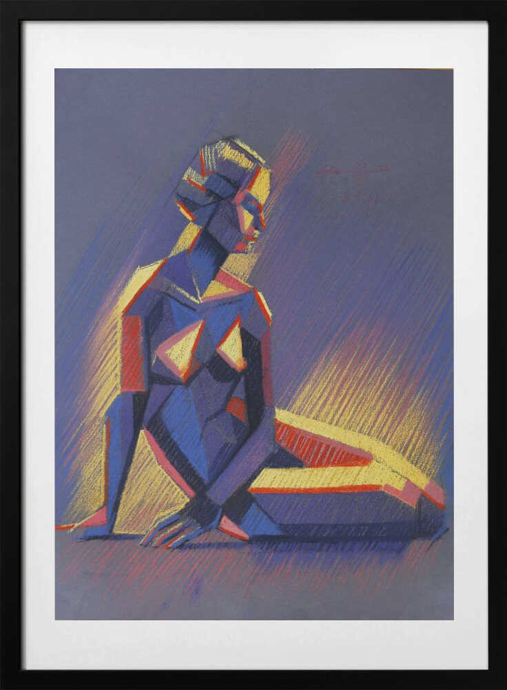 Vibrant Geometric Figure, arte de Corné Akkers con marco