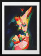 Dynamic Colorful Nude, arte de Corné Akkers con marco