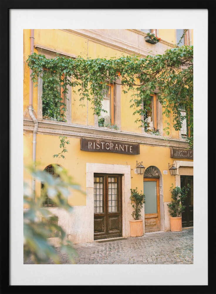 Ristorante Trastevere Rome, arte de Raisa Zwart con marco