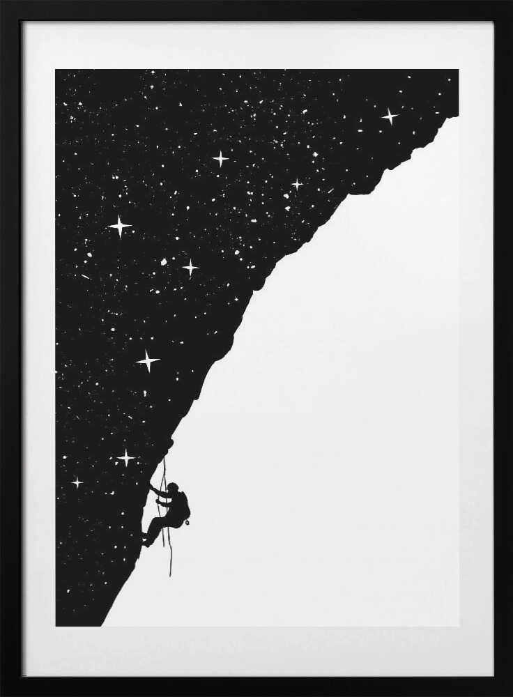 Night Sky Climber, arte de Balazs Solti con marco