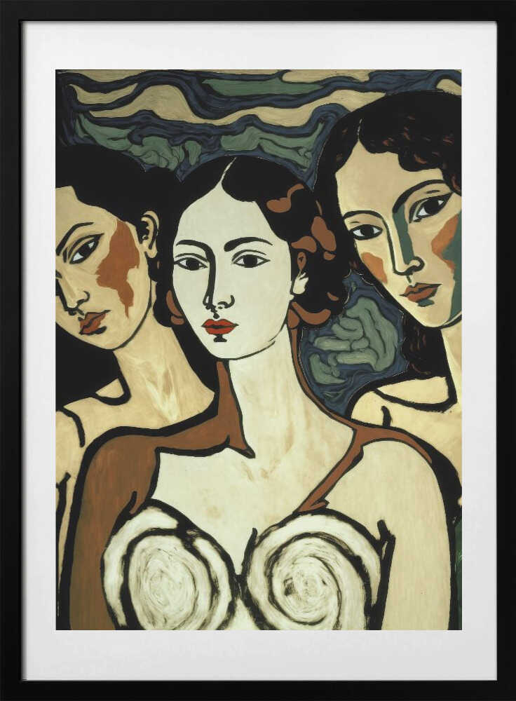 Trio of Elegance, arte de Treechild con marco