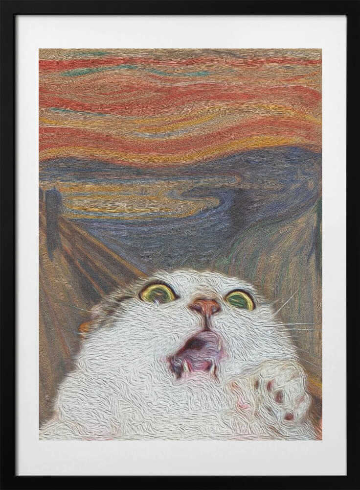 The Cat Scream, arte de Artelele con marco
