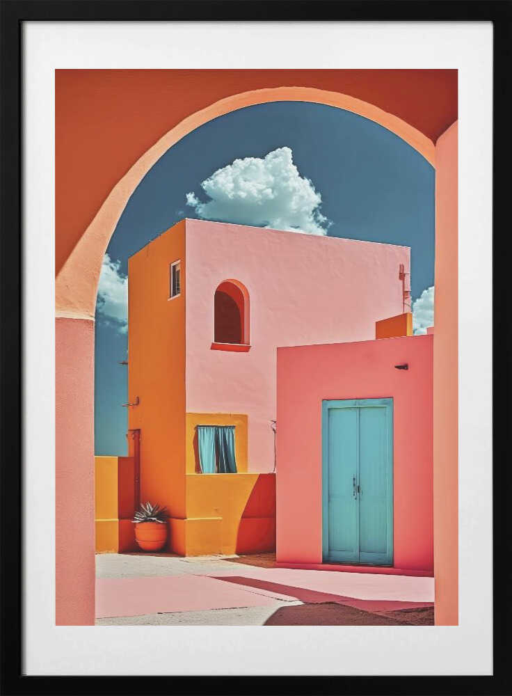 Vibrant Archway Scene, arte de Treechild con marco