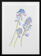 Botanical Blue Blossoms, arte de Kata Botanical con marco