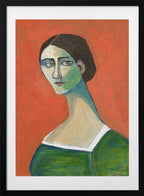 Woman in Green Dress, arte de Sharyn Bursic con marco