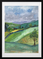 Rolling Green Hills, arte de Sharyn Bursic con marco