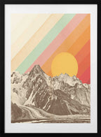 Retro Mountain Sunset, arte de Florent Bodart con marco