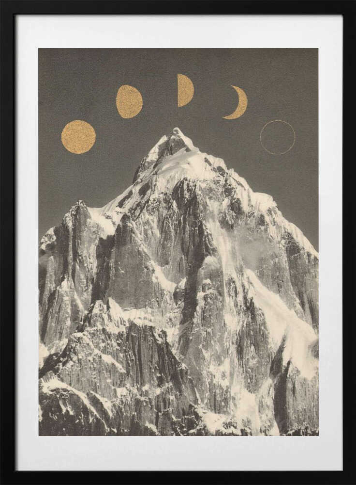 Golden Moon Mountain, arte de Florent Bodart con marco