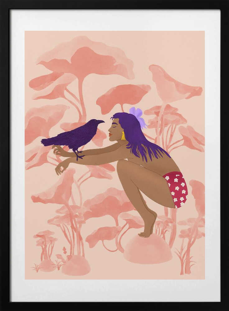 Raven, arte de Jota de jai con marco