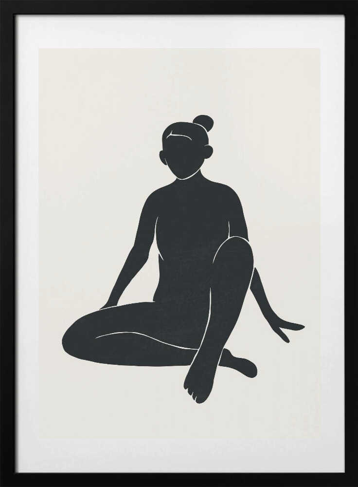 Serene Woman Silhouette, arte de jay stanley con marco