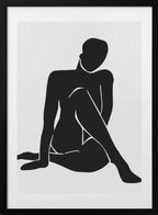Elegant Seated Silhouette, arte de jay stanley con marco
