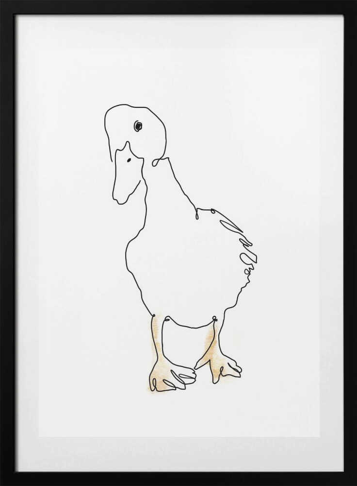 Sweet Duckling Line Art, arte de Hanna Lee Tidd con marco