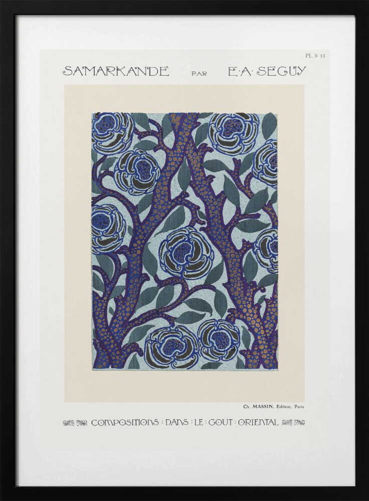 Samarkande 13, arte de Emile Alain Seguy con marco