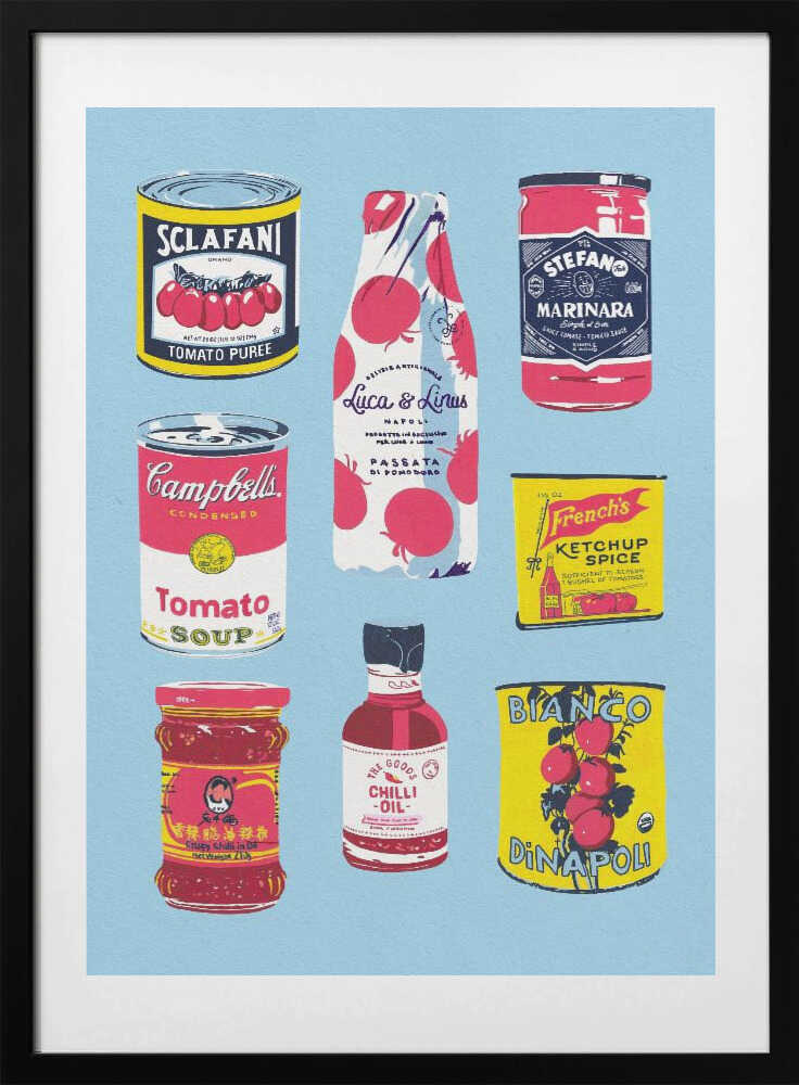 Retro Kitchen Food, arte de Studio Mandariini con marco