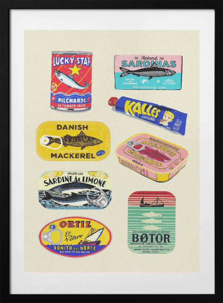 Vintage Seafood Cans