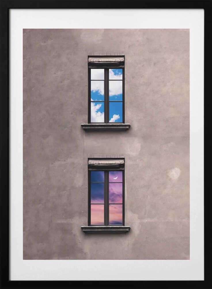 Day Night Windows, arte de Ariz Rab con marco