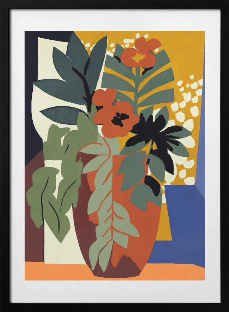 Abstract Flower Impressions, arte de Treechild con marco