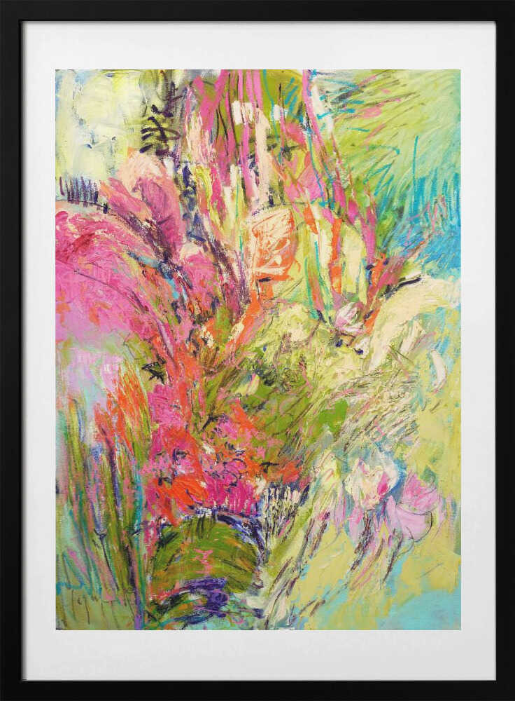 Expressionist Colorful Abstract, arte de Dorothy Fagan con marco