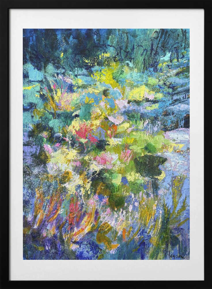 Vibrant Garden Glow, arte de Dorothy Fagan con marco