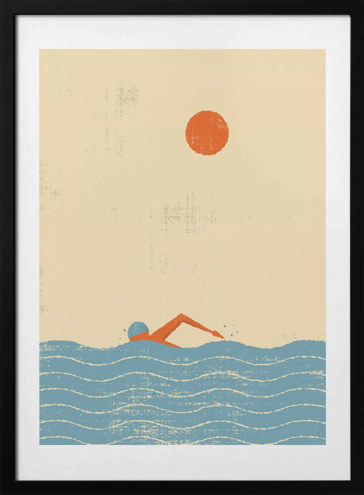 Summer Ocean Swim, arte de The Creating Mind con marco