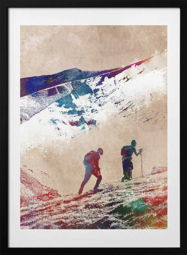 Uphill Mountain Adventure, arte de Justyna Jaszke con marco
