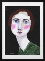 Mysterious Woman In Green, arte de Sharyn Bursic con marco