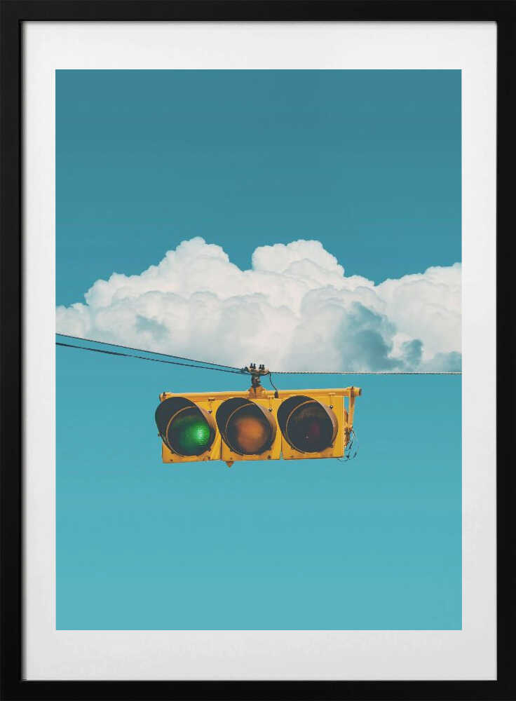 Go Signal Blue Sky, arte de Ariz Rab con marco