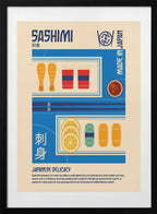 Japanese Sashimi Delicacy, arte de Retrodrome con marco