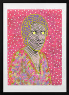 Glowing Polka Dot Portrait, arte de Naomi Vona con marco